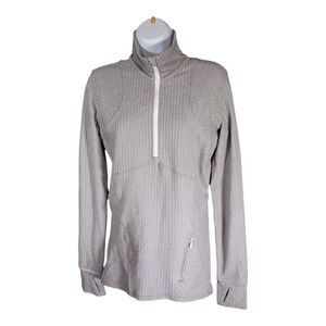 Lululemon Kanto Catch Me Half Zip Pullover Sweater Grey Herringbone Women's 8